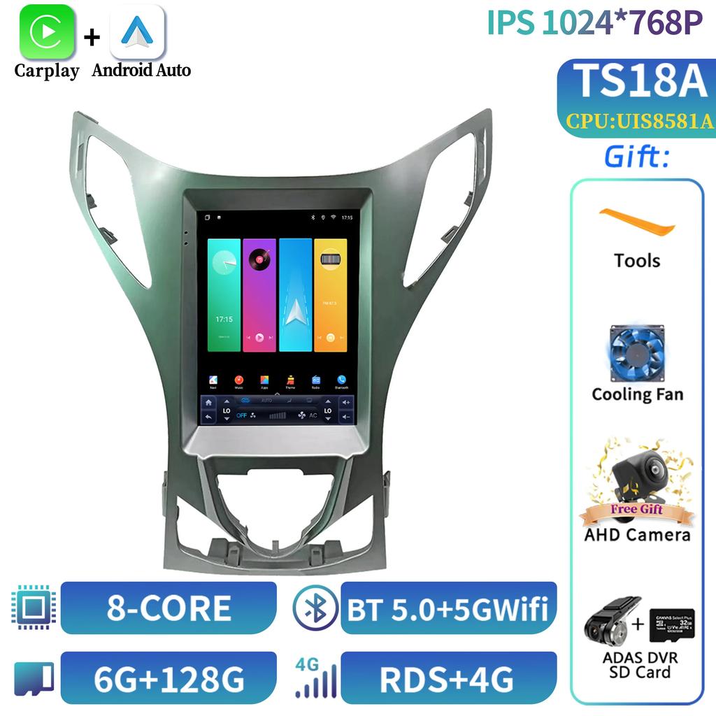 9.7" Android 14 For Hyundai Azera 2011-2012 Car Radio Multimedia Central  Navigation 4G GPS Carplay Android Auto Carplay Screen
