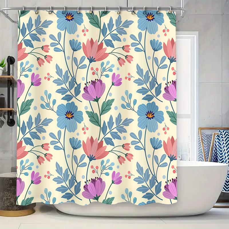 

Decorative Shower Curtain With Floral Pattern Perfect Addition For Your Bathroom Decor! W60H190(CM)-1 Pcs