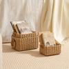 3PCS Woven Storage Basket, Paper Rope Storage Basket with Handle, Small Woven Basket for Organising, Decorated Cute Gift Basket