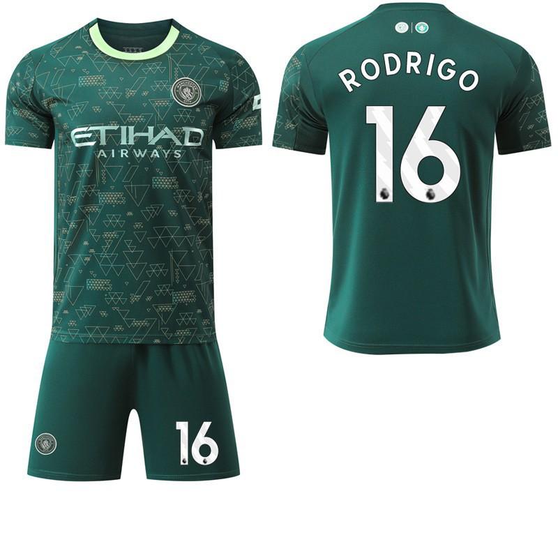 2025-26 Manchester City Tři Venkovní Zelená 47 Fudendoku Fotbalový Dres Trávový Dres Ne. 9 Harland Set