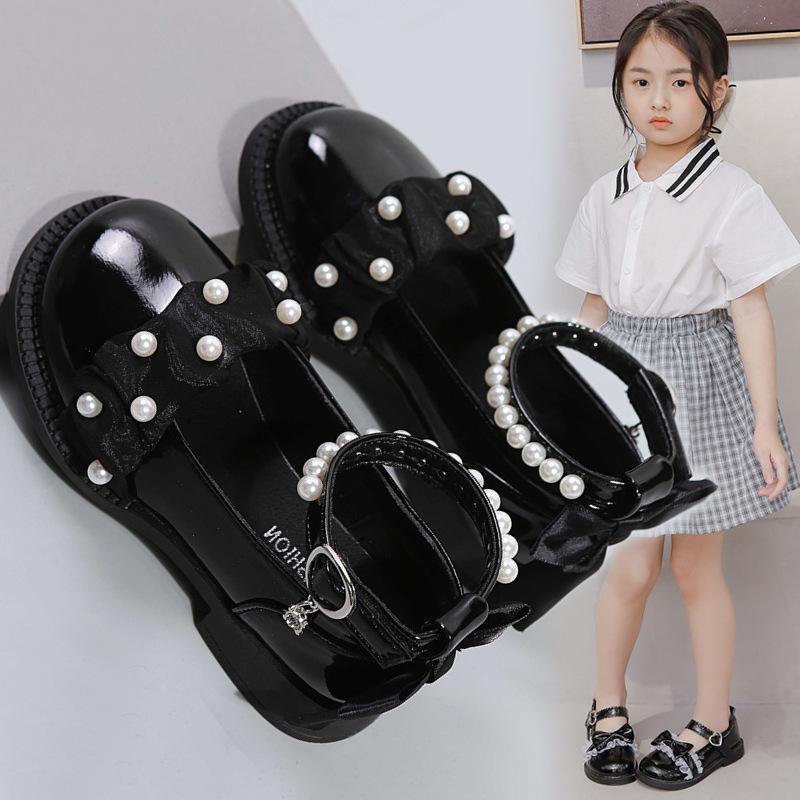 2025 New Korean-Style Girls' Leather Princess Shoes for Spring and Autumn - Soft Sole for Primary School Students