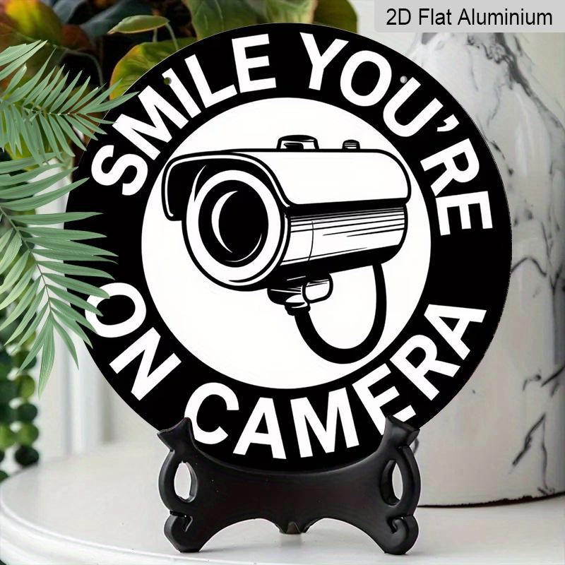 2D Flat Aluminum Retro-style Security Camera Wall Decoration, 7.87 Inches X 7.87 Inches. Suitable for Cafes, Living Rooms, Kitchens, Bars, Porches