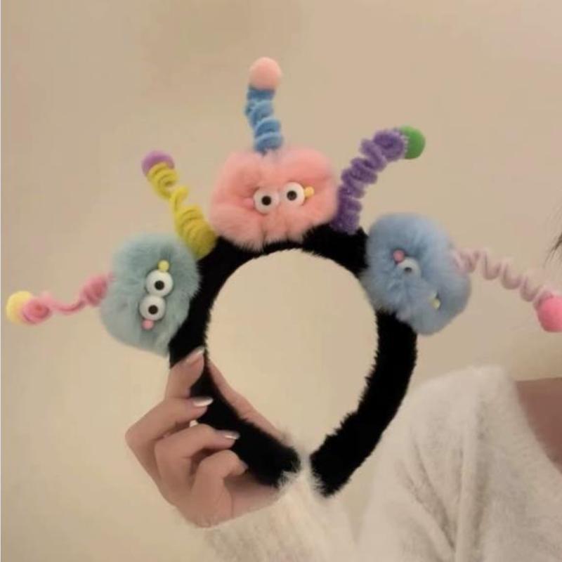 Cute Twist Stick Plush Funny Antenna Headband Girl Heart Party Creative Hair Accessories Girl Wash Makeup Headband