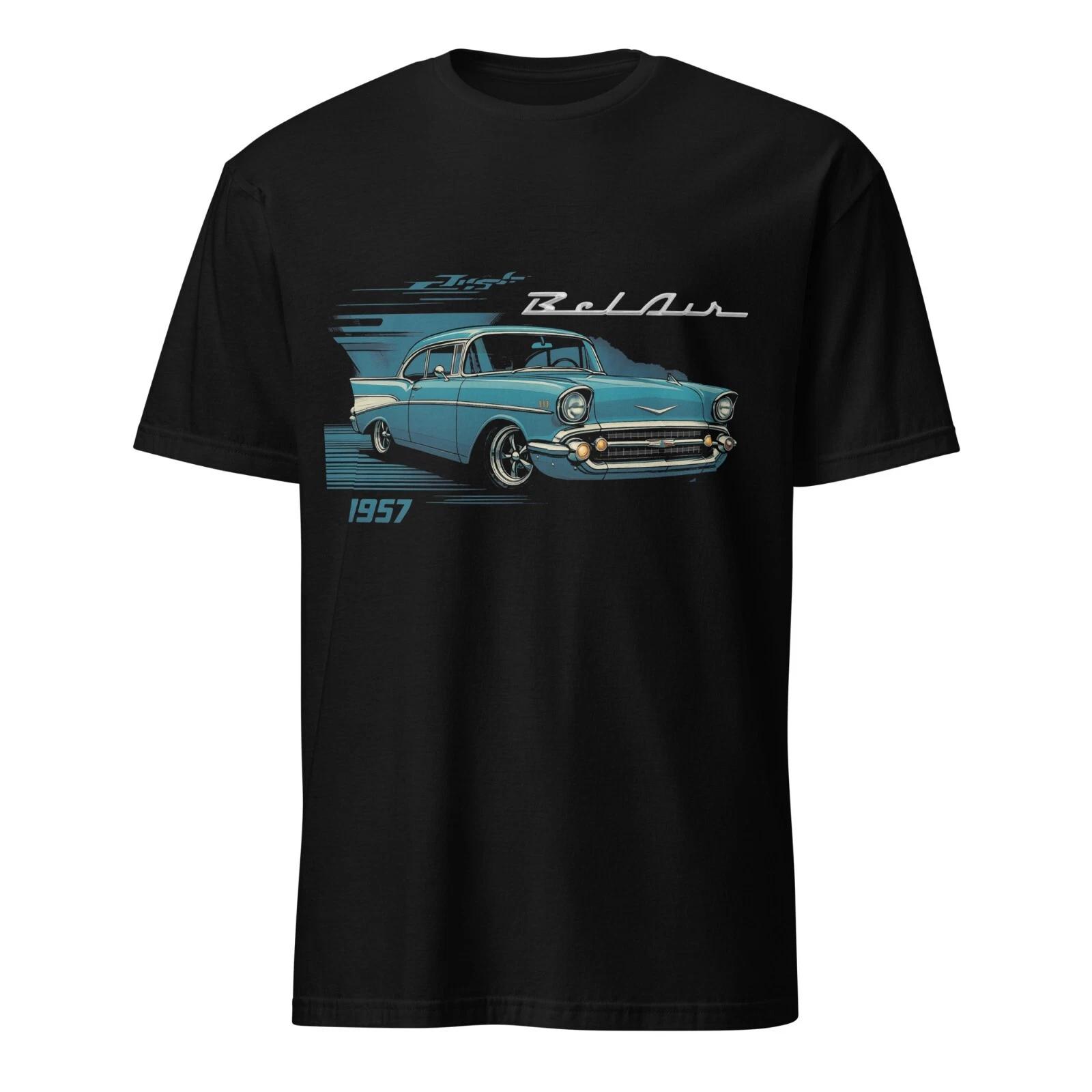 1957 Chevy Bel Air T-Shirt – Classic Car Graphic Tee for Men – Vintage Hot Rod XXXXL