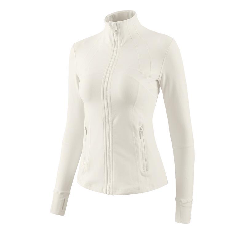 Women's Quick-Dry Slim Fit Yoga Jacket - Stand-Up Collar, Zipper, Long Sleeve for Running & Cycling in Autumn