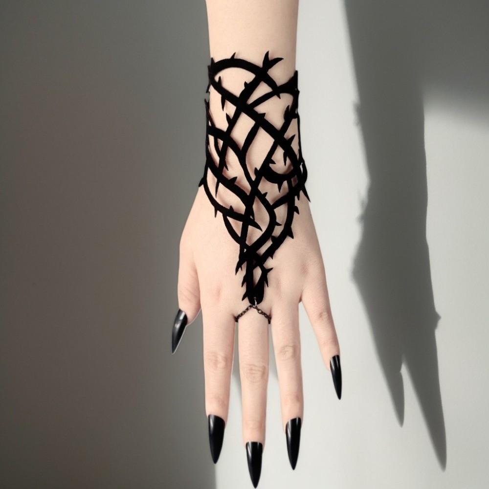 Samt Spinnennetz Armband Schwarzer Dorn Verstellbare Handkette Gothic Armband Rollenspiel