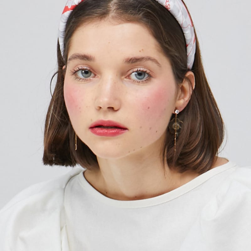 LOVUEE Love Is Bitter Sweet Grey Red Checkerboard patterned Headband