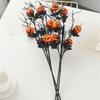 5pcs Halloween Ornament Black Scary Maple Leaf Pumpkin Branch