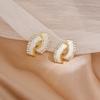 Französische Tropfenölmode einfache Retro-Ohrringe Damen Ins-Trend Diamant-Steckohrringe