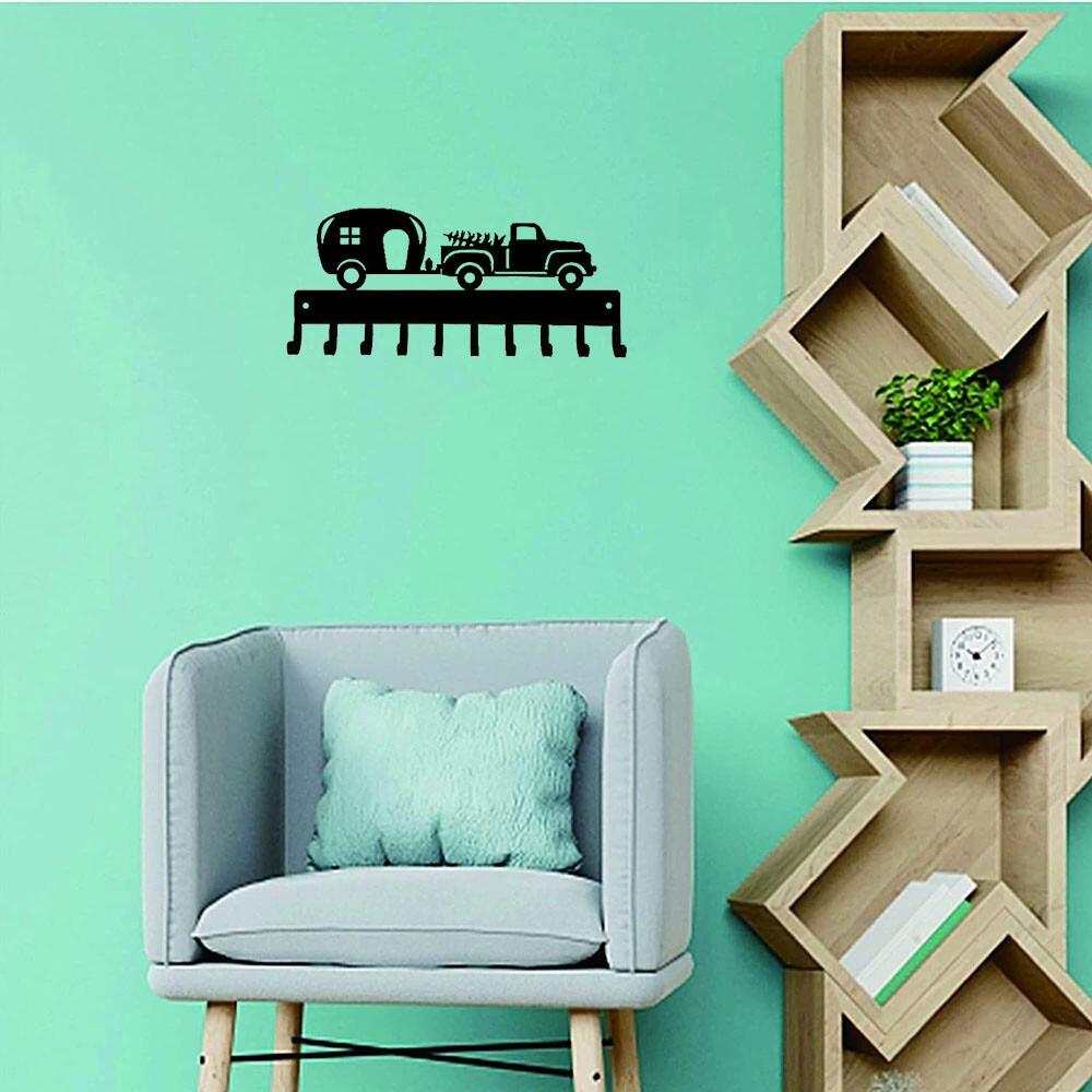 

Vintage Metal Truck Wall Hook Rack Multi Purpose Hanger Home Bathroom Decor чёрный