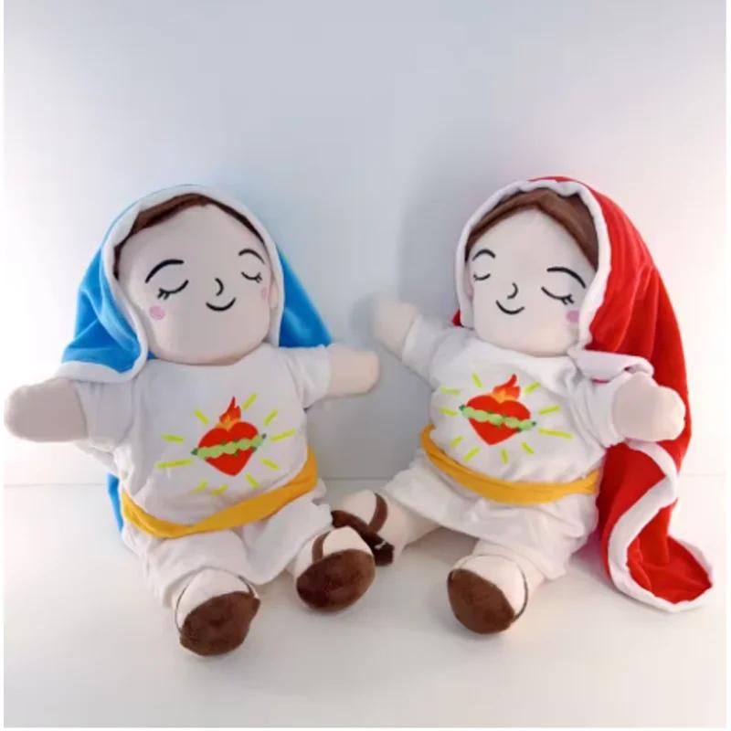 Latest Kids Music Soothing Breathing Doll Jesus Plush Plaything Sleep Companion Plaything Sound And Light Doll Holiday Gifts For Kids