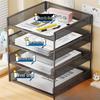Multi-Layer File Organizer for Desktop: A4 Paper, Books, and Folder Storage Rack