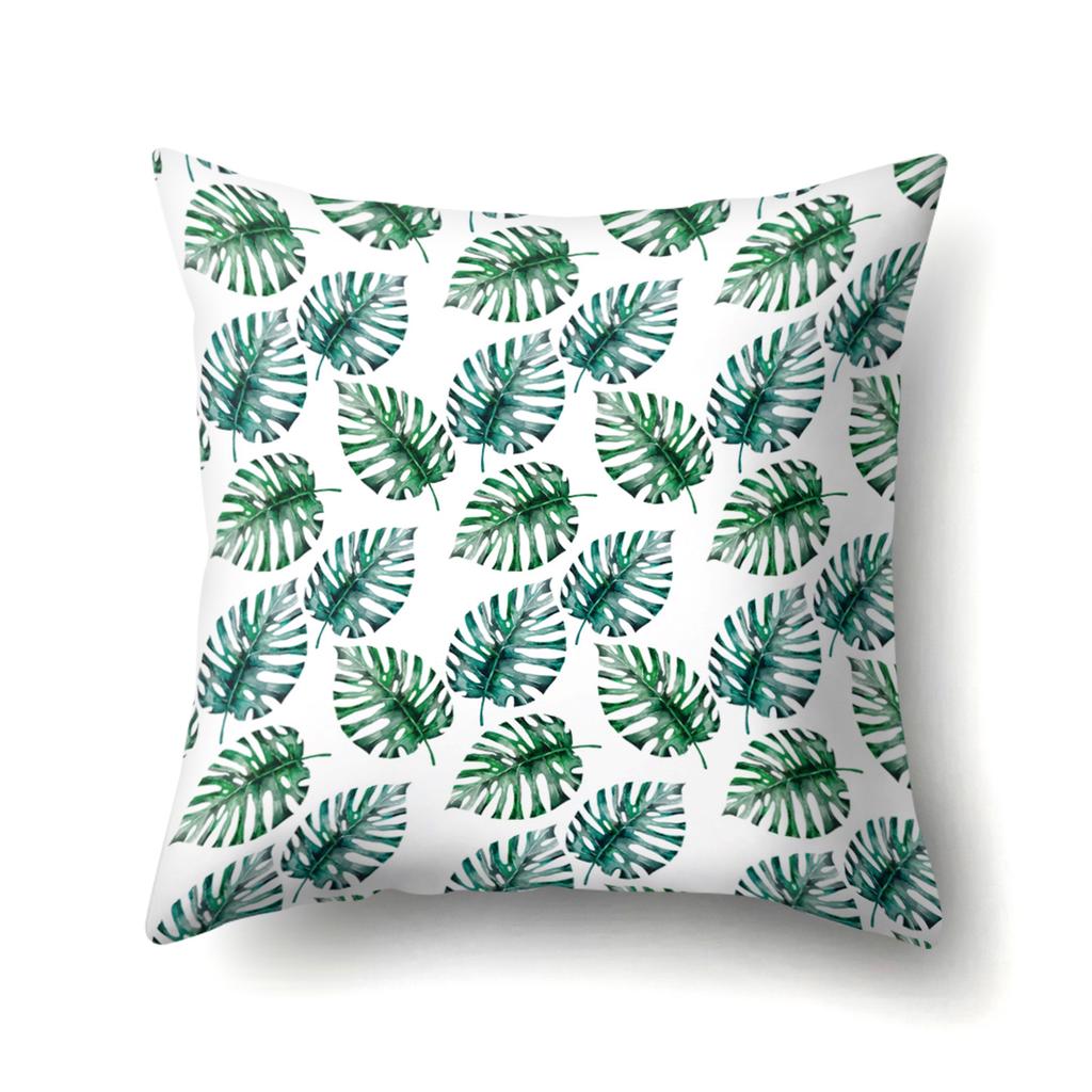 New Small and Fresh Green Leaves Polyester Pillow Case