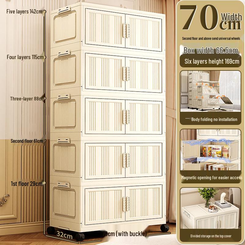 Thickened Foldable Multilayer Plastic Baby Wardrobe and Clothes Storage Cabinet