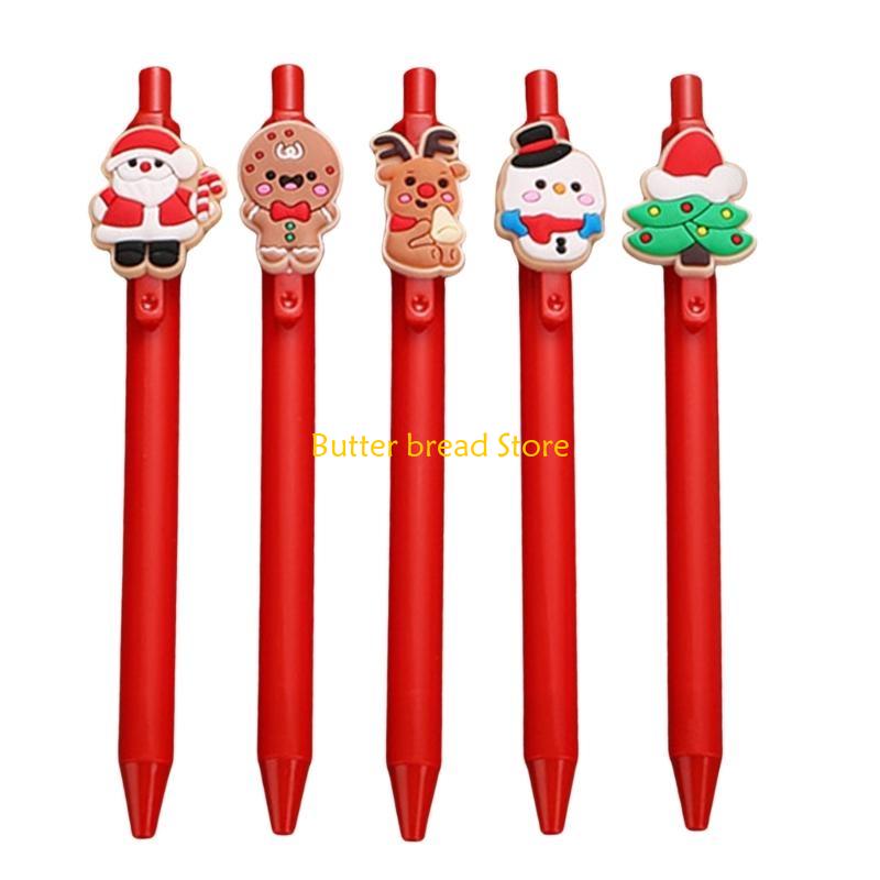 W89C 5/10x Santa Gel Pen Neutral Pen Gel Pen Christmas Writing Pen Stationery Pen