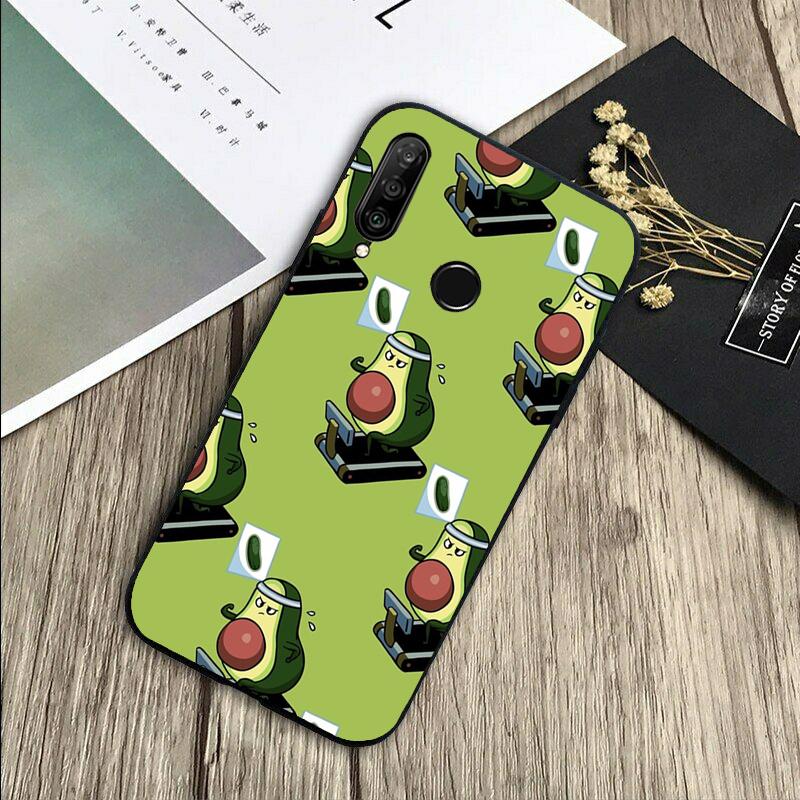 Cute Cartoon Avocado Fitness For Huawei Nova 8i 11i 12i 12s 9 10 SE Y60 Y70 Y90 Y72 Y73 Y61 Y91 P60 Pro P30 P40 Lite Case