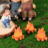 10PCS Mini Campfire Models Fake Fire Resin Flame Artificial Micro Miniatures Fireplace Dollhouse Micro Landscaping Ornaments