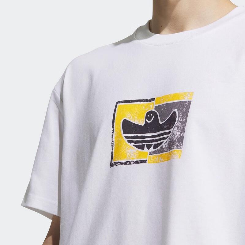 adidas Originals Shmoohaus Soft Fashion Versatile Comfortable Solid Color Short Sleeve T-Shirt Unisex Tops White KD4289