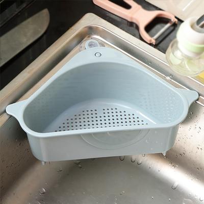 Sink Corner Basket Food Waste Basket Blue
