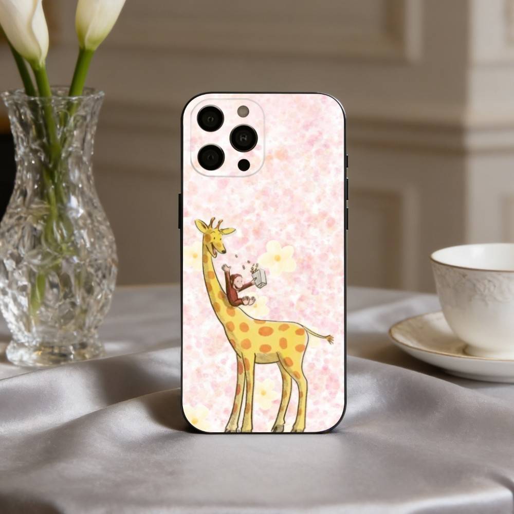 M-Mokey C-Curious-S G-Georges Phone Case For iPhone 17,16,15,14,13,12,11 Plus,Pro Max,XS,Soft Silicone Black Cover