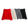 Women's Off Shoulder Sweaters Long Sleeve Oversized Ribbed Knit Going Out Spring Fall Tops Blouse Trendy Loose Pullover Sweaters Tops for Women