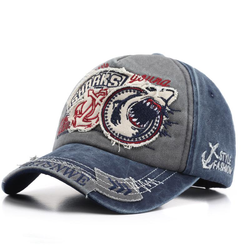 Herren Basecap Baumwolle Mode Haifisch Stickerei Lässige Schirmmütze Für Damen Snapback Marke Hip Hop Caps Unisex