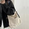 Large Capacity Fashion Canvas Shoulder Bag Women's Leisure Literature and Art Simple Solid Color Crossbody Backpack