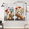 Set Of 2 Retro Vase Print Curtains Suitable Bedroom Living Room Kitchen Decoration Home Window Curtain Polyester Ideal For Area