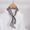 Retro Rain And Dew Striped Small Bow Tie Literary Versatile Women'S Summer Neck Protection Scarf Accessories Silk Korean Version