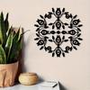 Vintage Metal Wall Art Evil Eye Mandala Black Floral Iron Decor Spiritual Protection Gift Zen Home Meditation