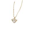 Women's Versatile Zircon Heart Pendant Necklace in Titanium Steel