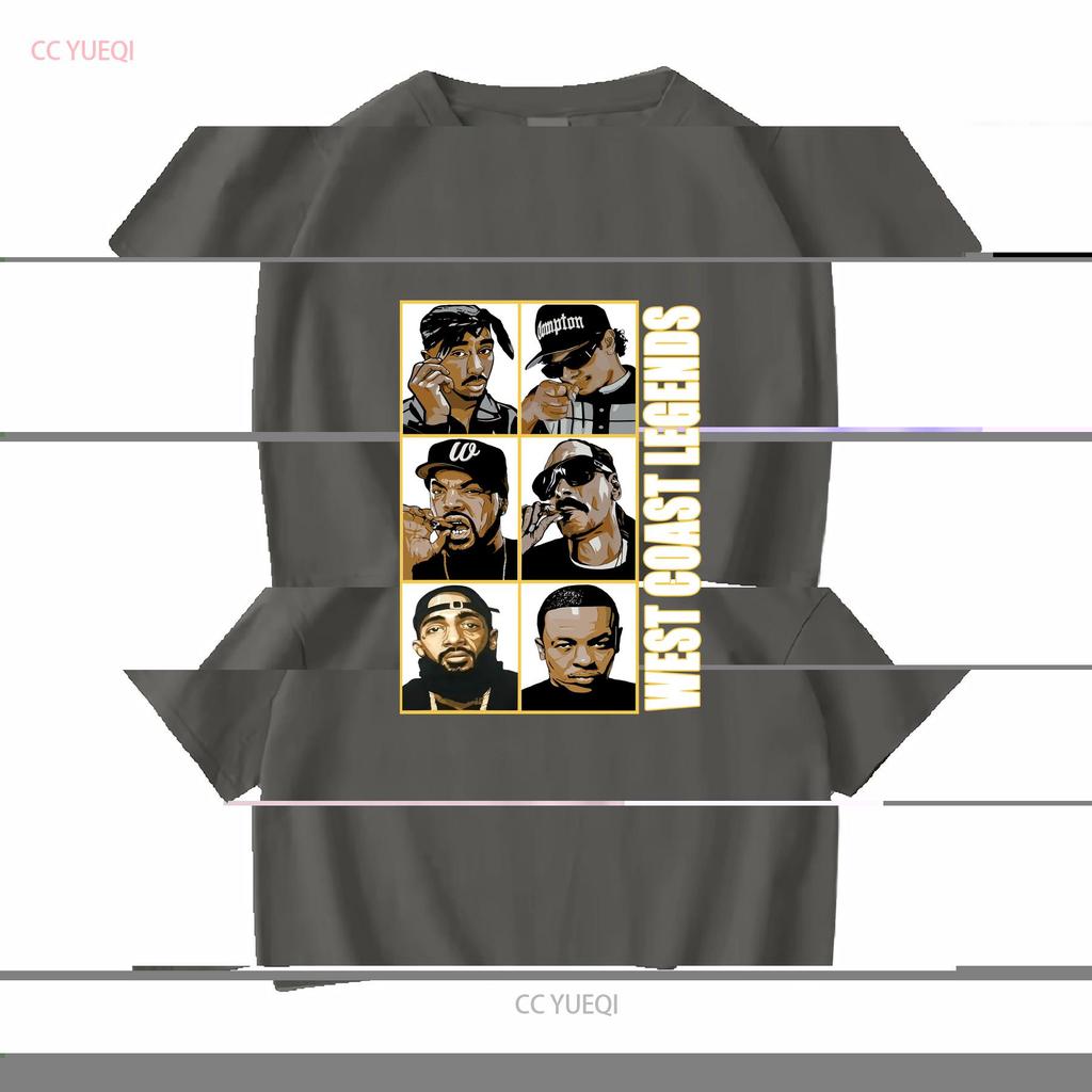 West Coast Legends Rappers T Shirt Hip Hop Xl Long Or Short Sleeves Vintage Washed Stylish Stretched Fashion Versatile