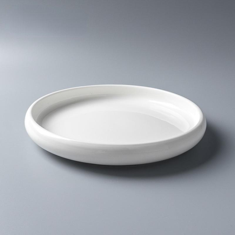 Creative Round Nest Plate Ceramic Western Steak Plate Kitchen Household Simple Dinner Plate Afternoon Tea Dessert Fruit Tray