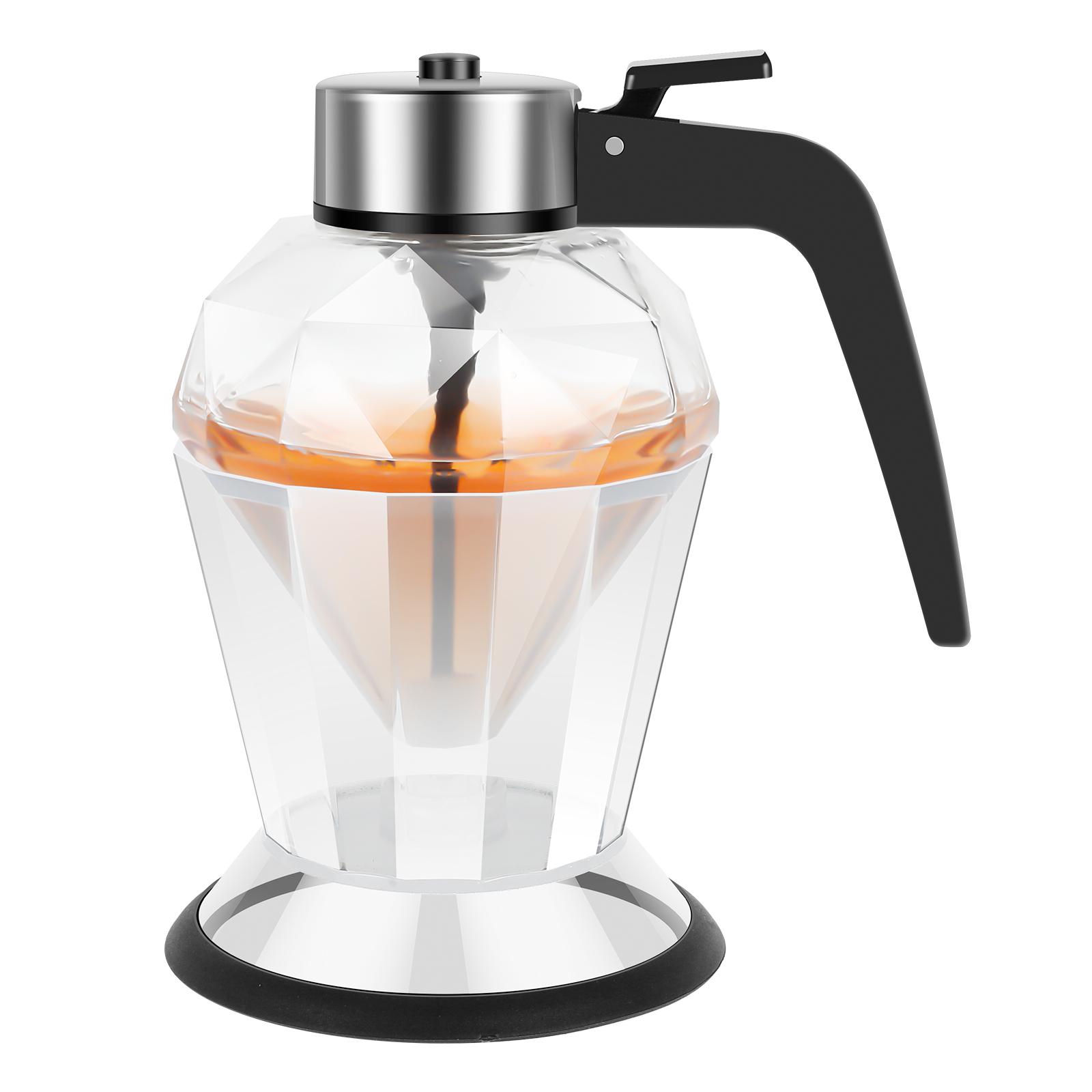 

Стеклянный диспенсер для меда в форме ромба с подставкой, большой объем 200 мл, многофункциональный диспенсер для масла, уксуса и соуса