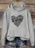 Red Dragon Xiangyun Cherry Blossom Back Printed Hooded Sweater Loose Casual Pullover Shoulder Top
