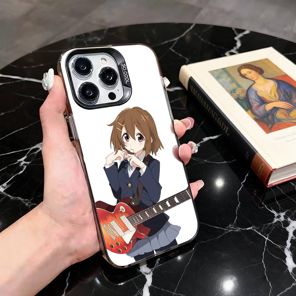 K-K-ON Music Y-Yui H-Hirasawa-yh Phone Case For iPhone 17,16,15,14,13,12,11 Plus,Pro Max,XS,Colorful Silver Black Cover