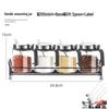 Stainless Steel Lid Glass Seasoning Jars Set