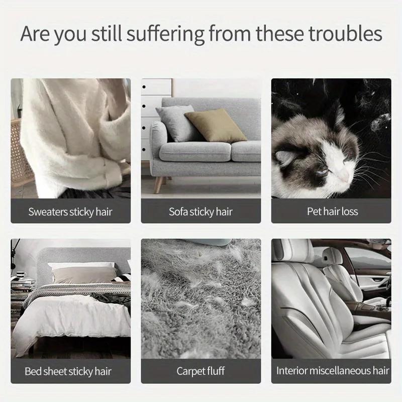 1 Piece, Hair Dust Brush, Fluff Brush, Double-sided Pet Hair Removal Brush, Reusable Carpet Pet Hair Removal Brush Cleaning Tool