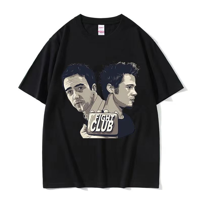

2026 90s Movie FIGHT CLUB Graphic Tee Shirt Unisexs Hip Hop Vintage Gothic Tshirt Unisex Fashion Short Sleeved top Streetwear 4XL