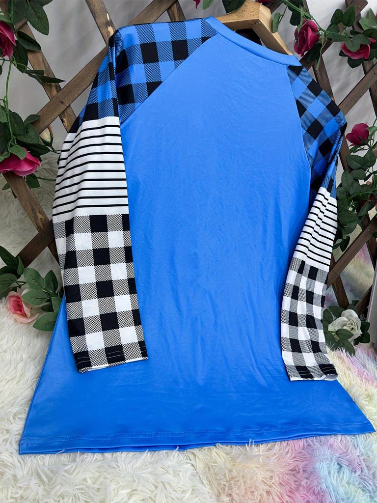 Plus Size Women's Halloween Pumpkin Long Sleeve T-Shirt for Autumn/Winter