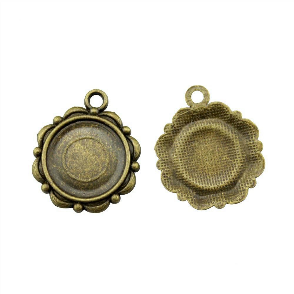 Bezel Base Blanks For DIY Resin Jewelry Fit 16mm Round Cabochon Setting Pendants