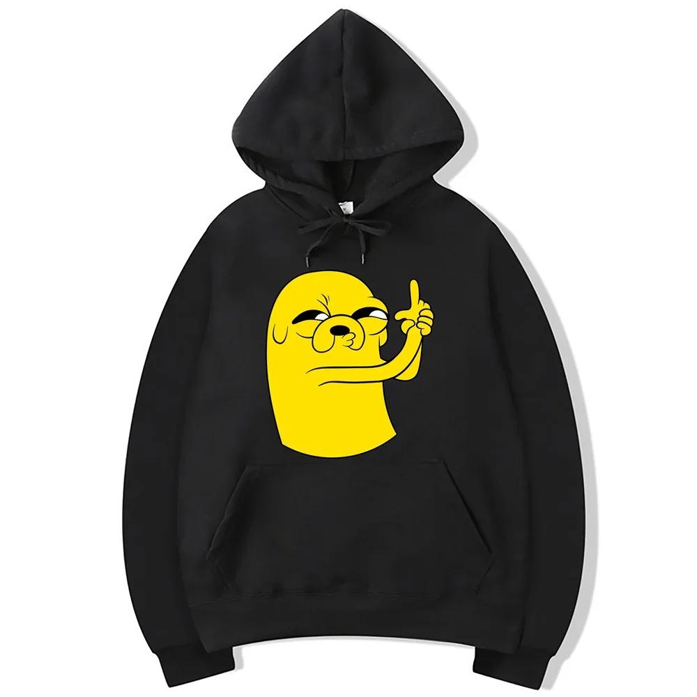 Adventure Time Animation TV Series Jake Cartoon Pattern Pullover for Men and Women Harajuku Fashion Street Harajuku