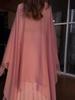 2025 Herbst Rosa Plissiertes Taillenbetontes Langarm-Kleid-Set für Damen