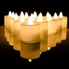 24pcs Flameless Tea Lights Candles Warm White Light Battery Operated LED Candles for Room Wedding Decor White