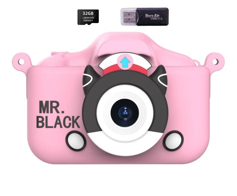 Children's Dual Lens Cartoon Digital Camera with Selfie, Video, Game, and Music Features