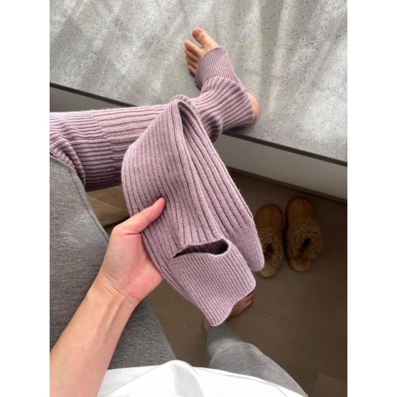 Womens Knee-High Knit Leg Warmers Warm Thick Cotton Socks Fall Winter Stylish Versatile