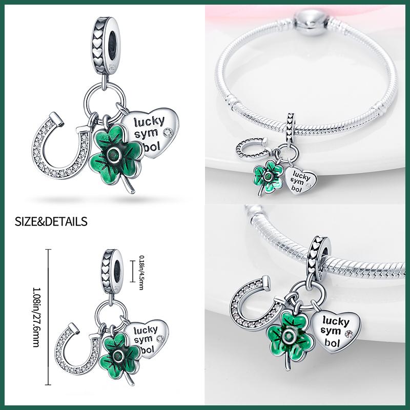2023 mode Frühling Glück Vier Kleeblatt Serie 925 Sterling Silber Charms Perlen Fit Fasion 925 Armband DIY Schmuck