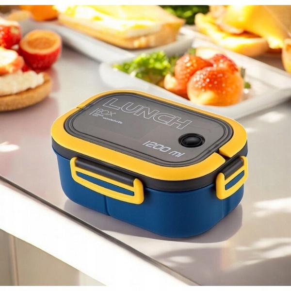 Ecarla Lunch Box Śniadaniówka Ze Sztućcami 21X14,5X8Cm Granat Pjm44Gran