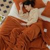 New Thickened Waffle Blanket Double Layer Composite Milk Fleece Solid Color Multi-functional Blanket