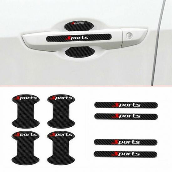 8PCS/Set Car Door Handle Bowl Anti Scratch Sticker Protector Cover Trims Black